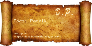 Dóczi Patrik névjegykártya
